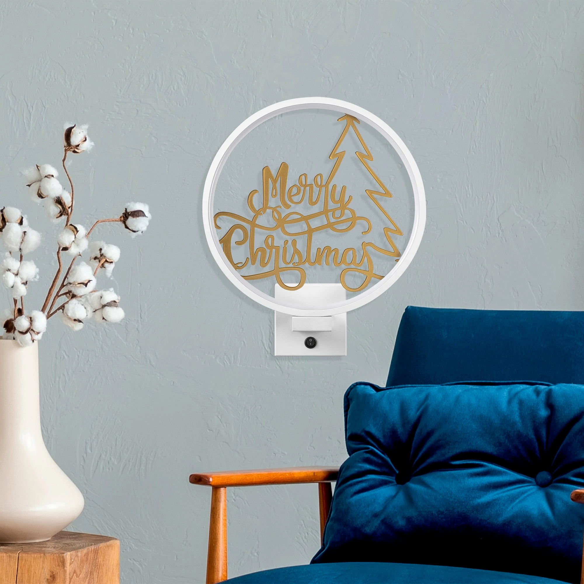 Stenska svetilka, Opviq XMAS26, bela in zlata