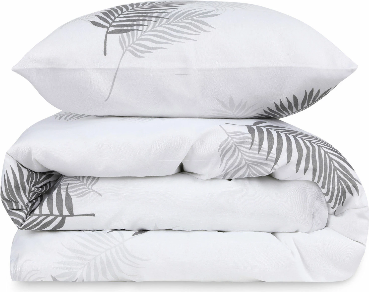 Komplet prevlek za dvojno odejo L'essentiel Palma, siva in bela