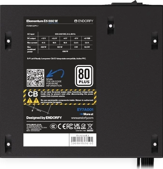 Napajalnik ENDORFY Elementum E5 550 W, črn