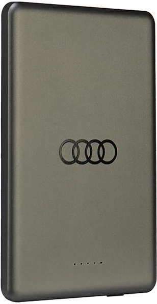 Powerbank z velikim logotipom Audi MagSafe, 5000 mAh, kovinski, siv