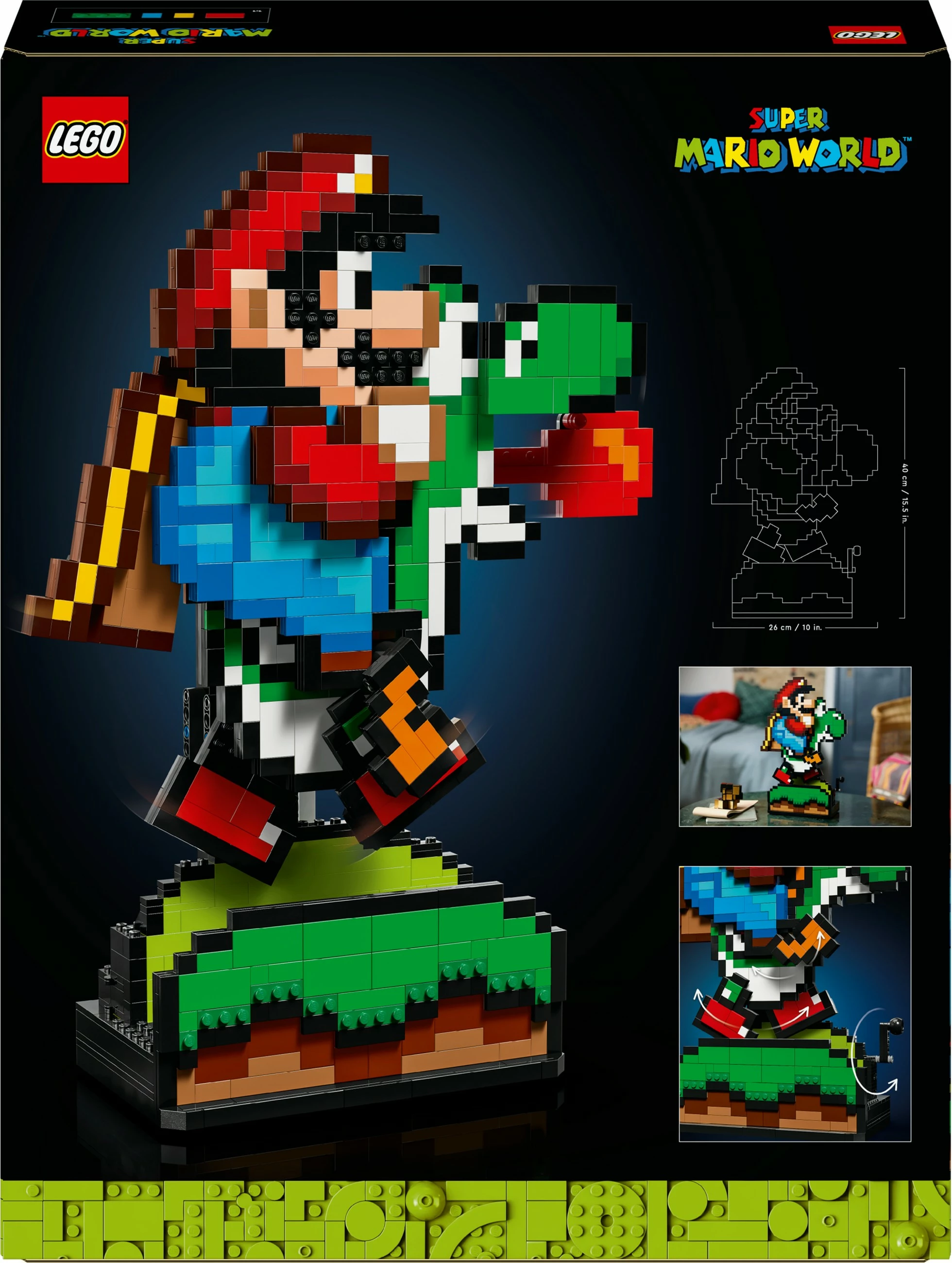 Set gradnje Super Mario World Mario & Yoshi, LEGO, 1215 kosov, plastika, večbarven