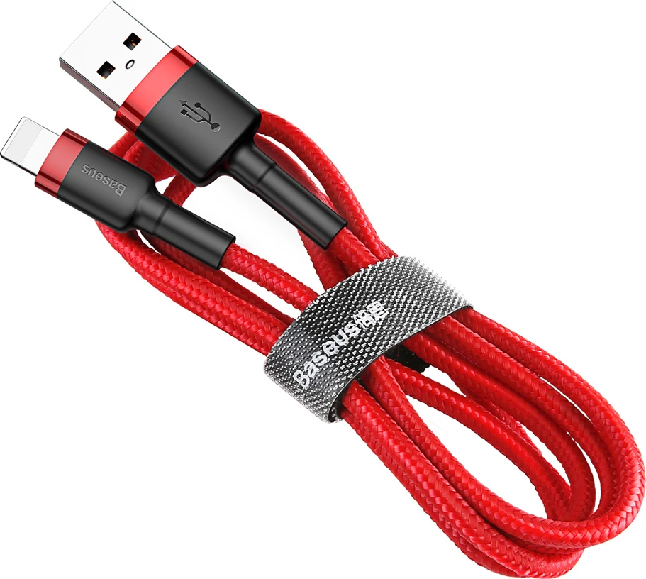 Kabel USB-A v Lightning, 0,5 m, 2,4 A, rdeč, Baseus Cafule CALKLF-A09