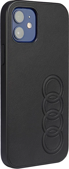 Ovitek iz sintetične usnja za iPhone 12/12 Pro 6,1", Audi, črn