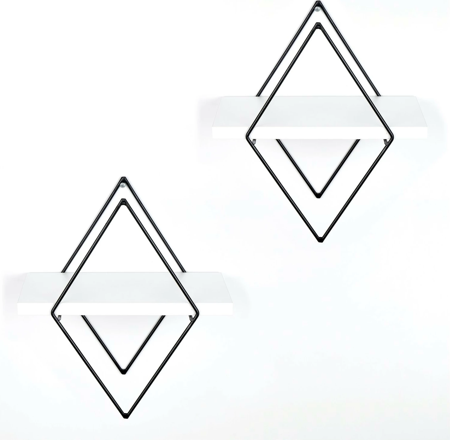 Dekorativna kovinska stenska polica Hanah Home WR057, bela (2 kosa)