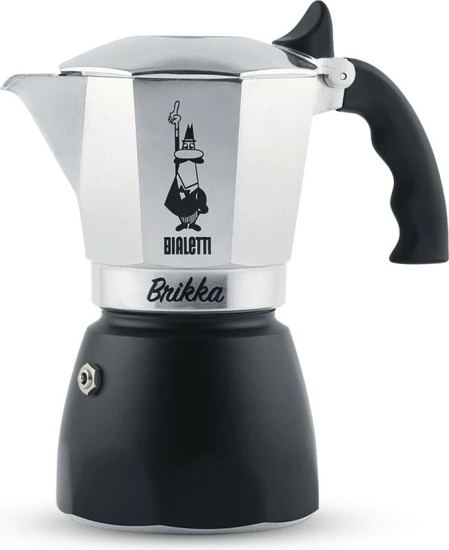 Moka kuhalnik Bialetti Brikka 2023, 4 skodelice, aluminij, črn/inoks