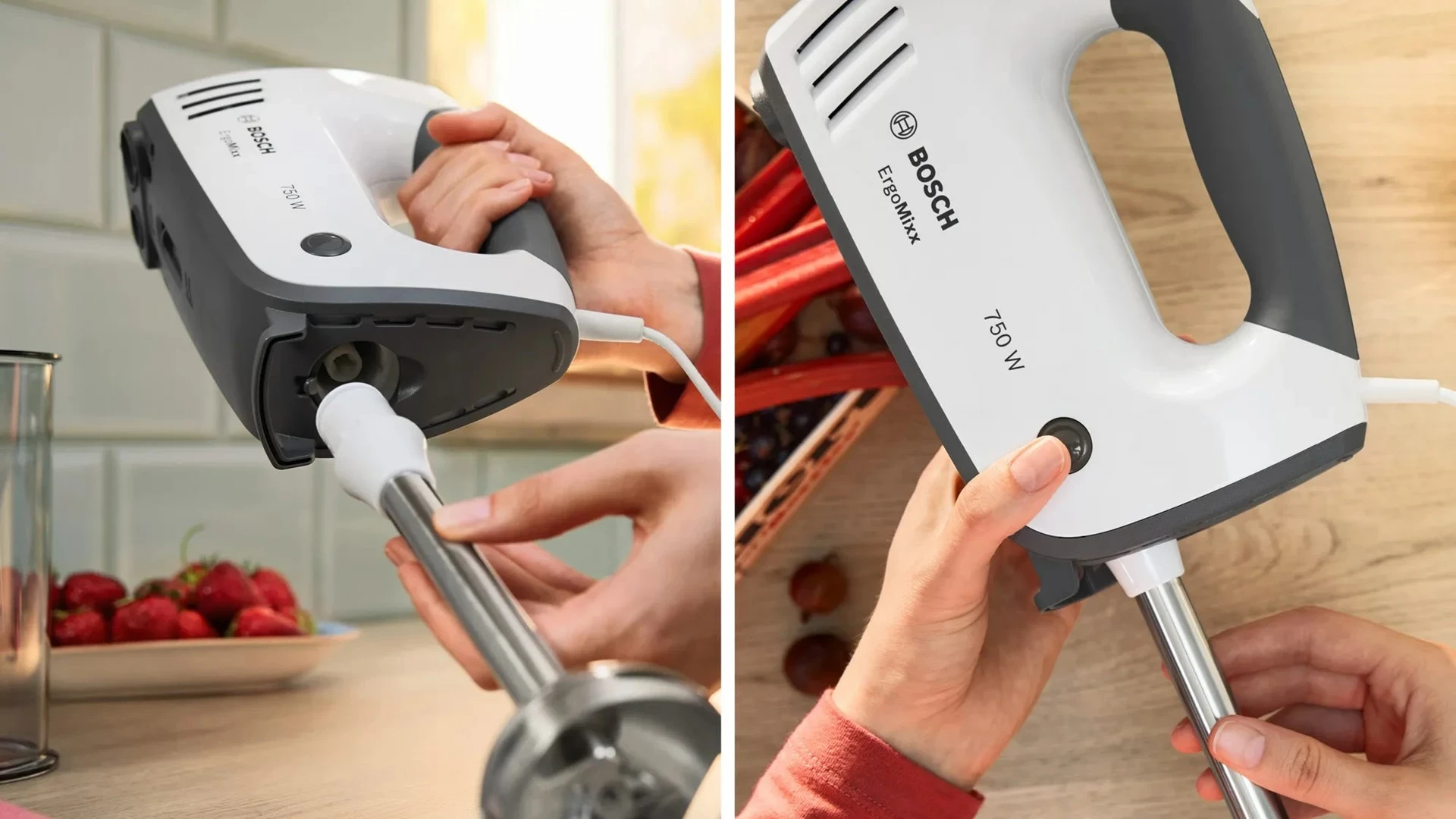 Ročni mešalnik, 750 W, črn in bel Bosch MFQ37470