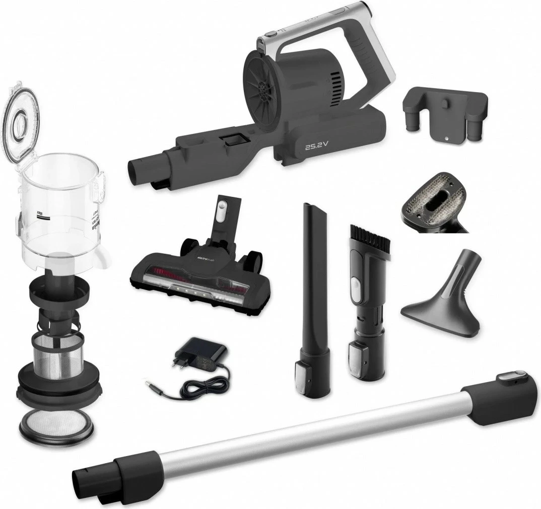 Vertikalen in prenosni sesalnik 2-v-1 Amica Joran Pet Turbo VM 9011, brez vrečke, 0,6 L, 60 min, črno/sivo/srebrn