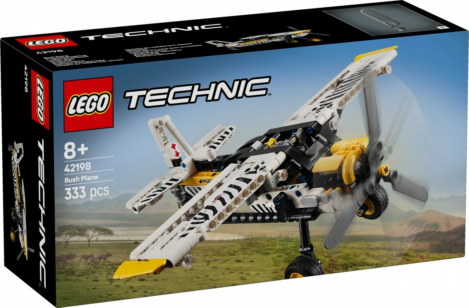 Transportno tovorno letalo z zebrastim vzorcem LEGO Technic 42198, 333 delov