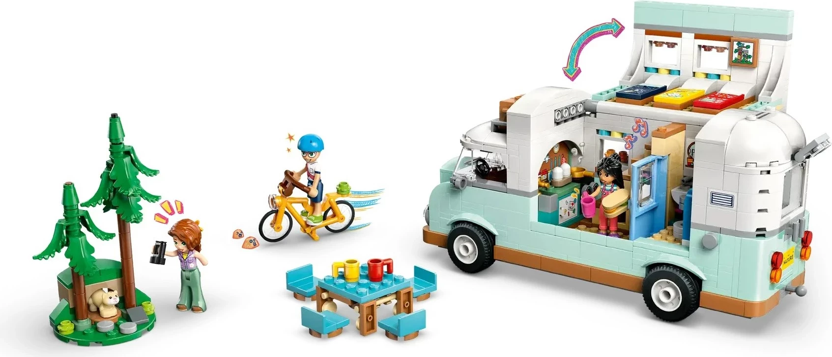 Kamper za pustolovščine LEGO FRIENDS 42663, 3 minifigure