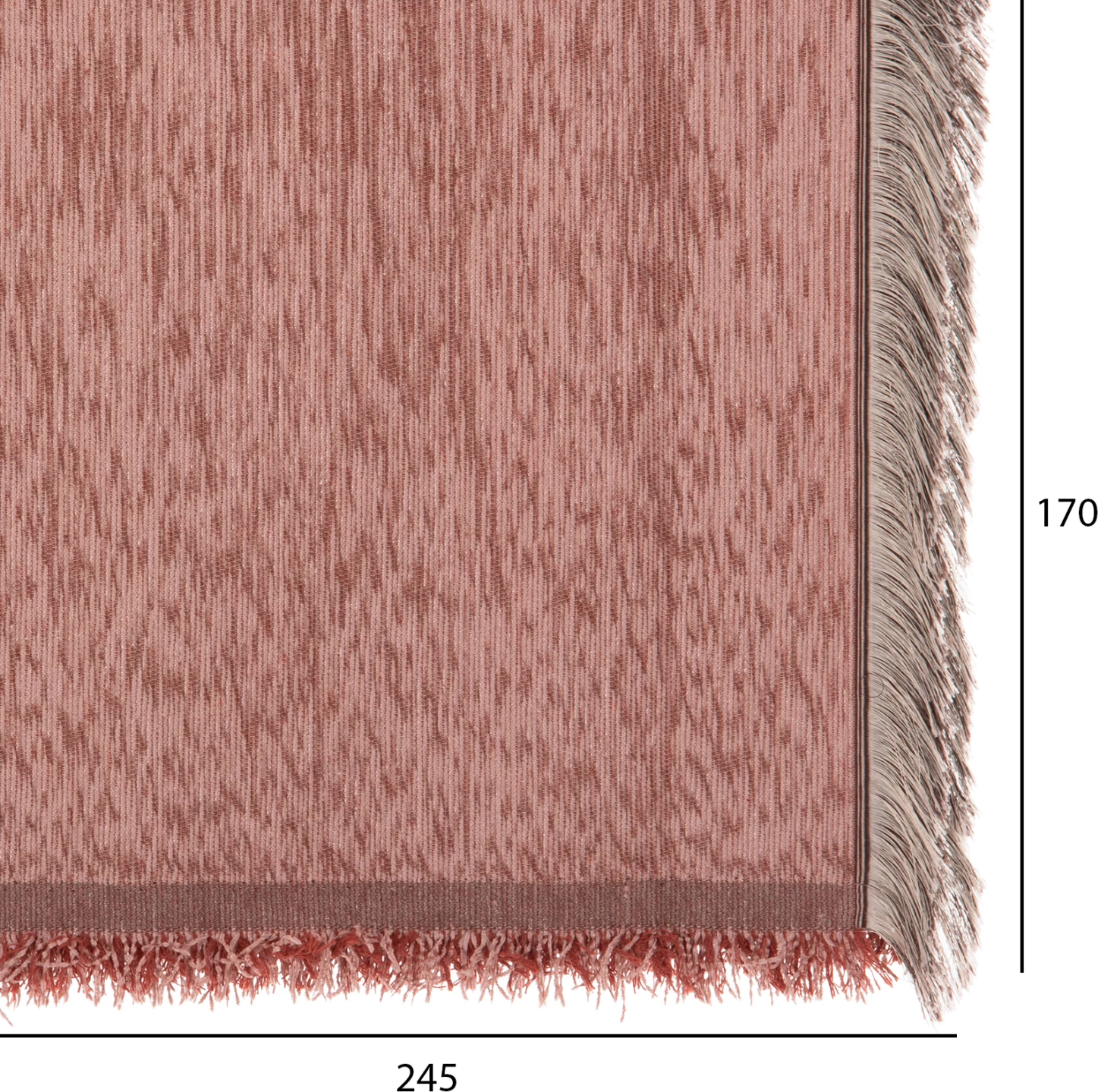 Prevleka za kavč z resicami DREAMTOPIA FH12161.03 v prašno roza barvi 245X170 cm