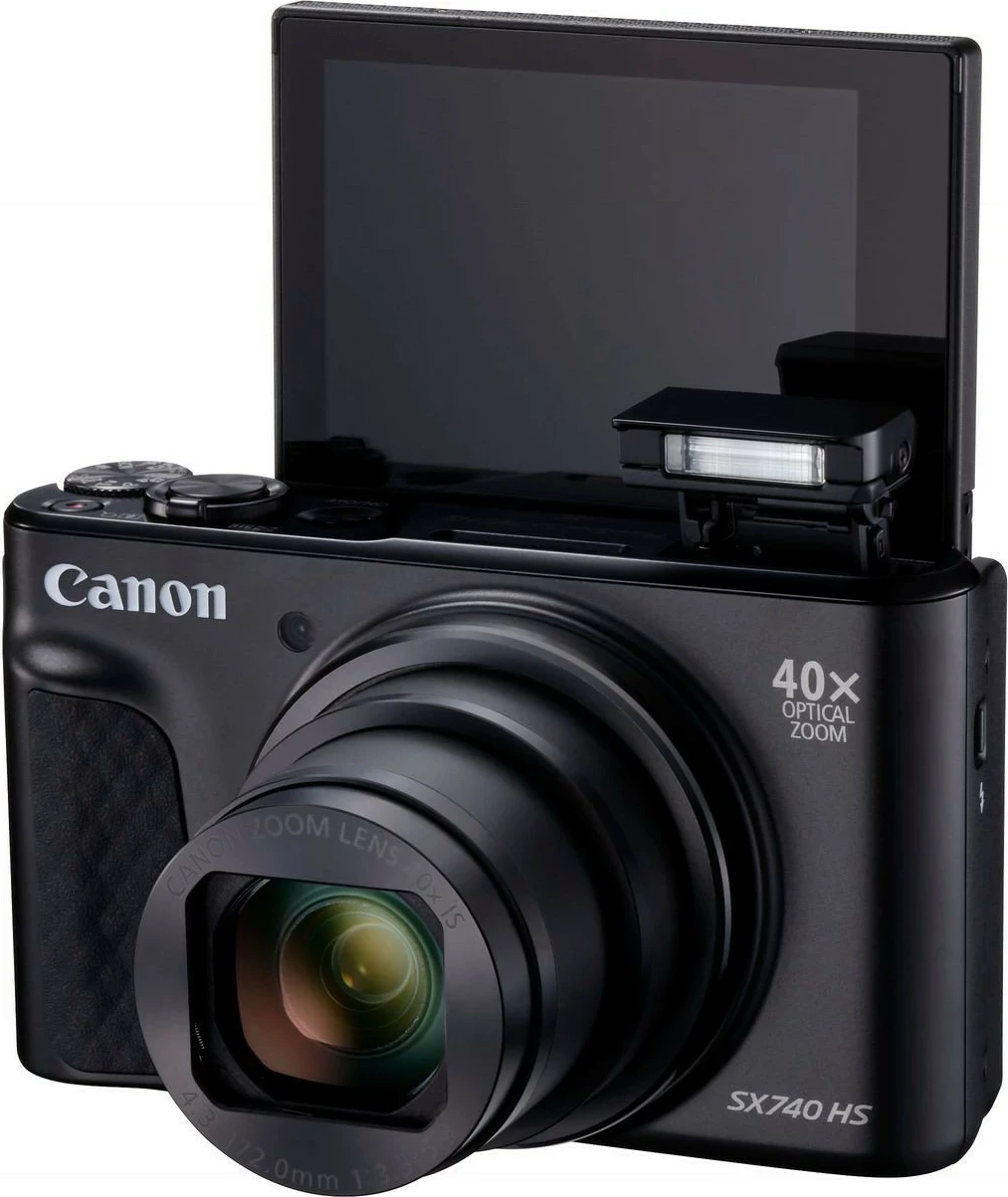 Kompaktni fotoaparat Canon PowerShot SX740 HS, 20,3 MP, 40x optični zoom, 4K, Wi‑Fi, črn
