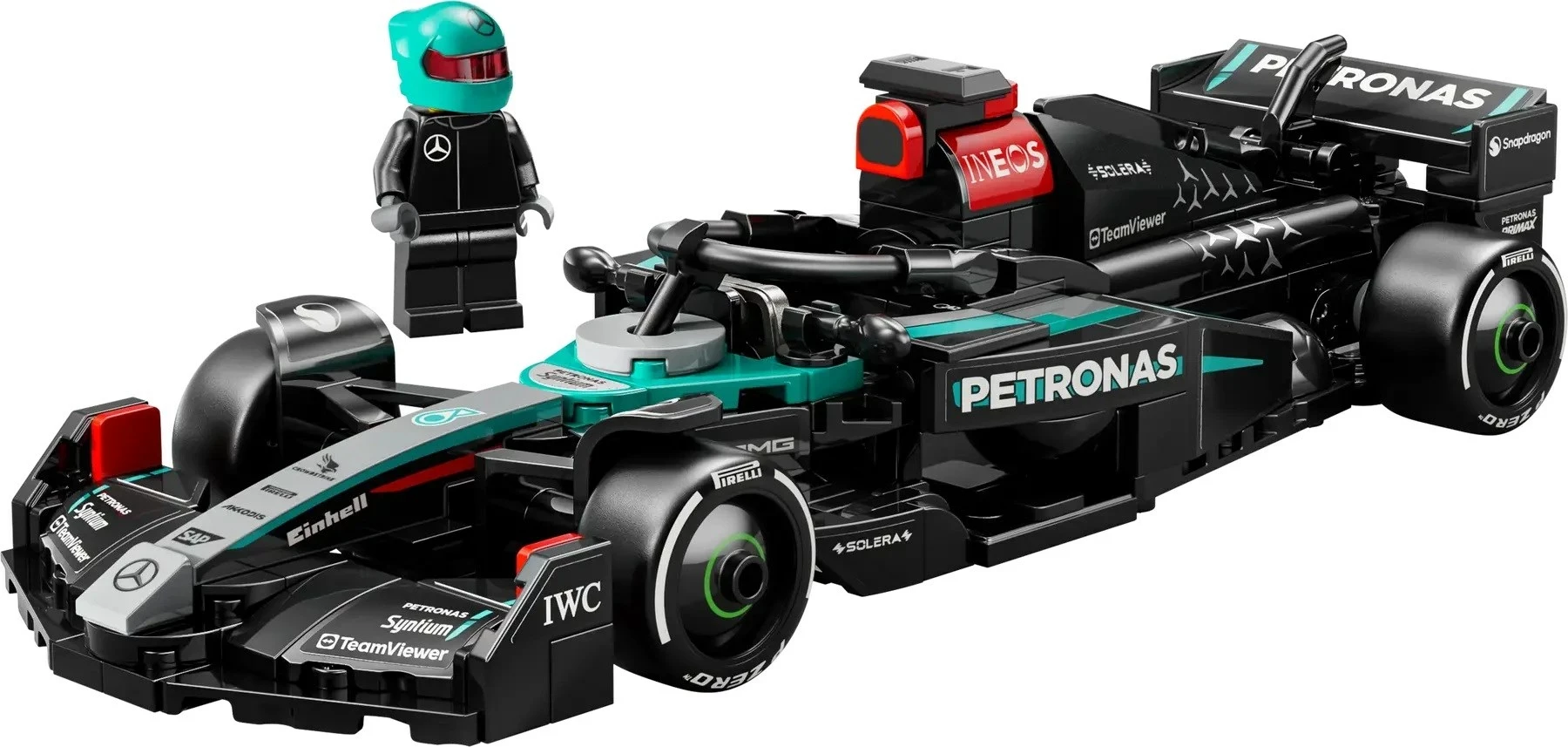 Model dirkalnega avtomobila Mercedes-AMG F1 W15, LEGO Speed Champions 77244, 267 delov, z minifiguro