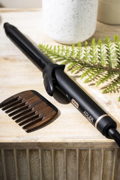 Kodralnik za lase, keramičen 25 mm, Adler AD 2115, 45 W, črn z zlatimi elementi