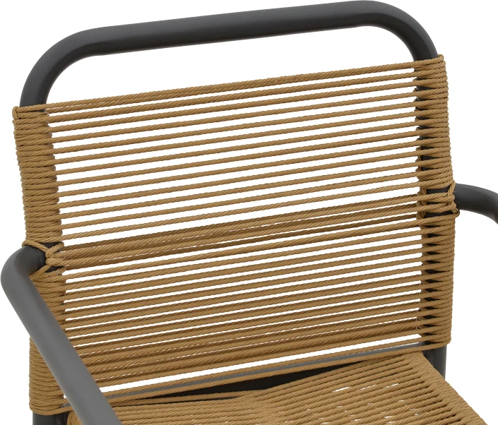 Zložljiv aluminijast stol Clutch, antracit ogrodje, naravni ratan, 55x56x80 cm