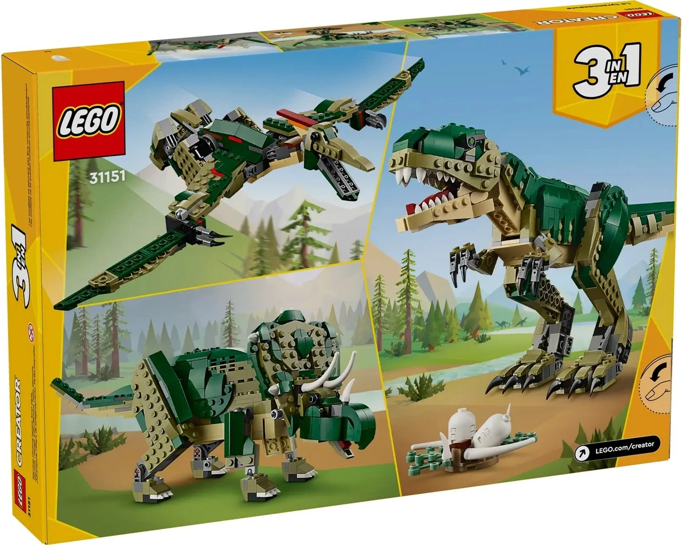 Kreativni komplet LEGO CREATOR 3 V 1 T. Rex 31151
