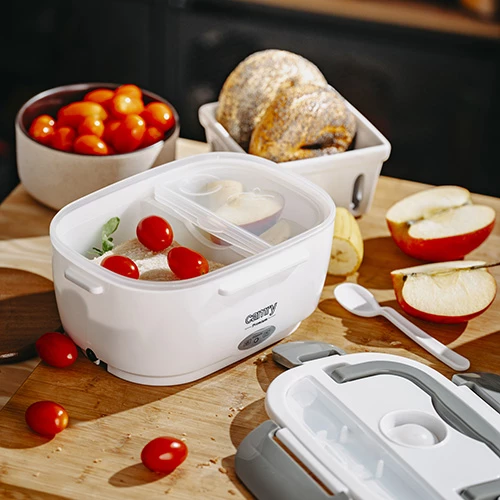 Električna posoda za kosilo Adler CR 4483, 1 L, dve pregradi, 12 V & 220–240 V, siva