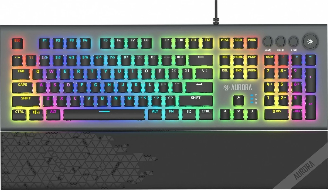 Mekančna igralna tipkovnica iBOX Aurora K-5, RGB, žična, črna