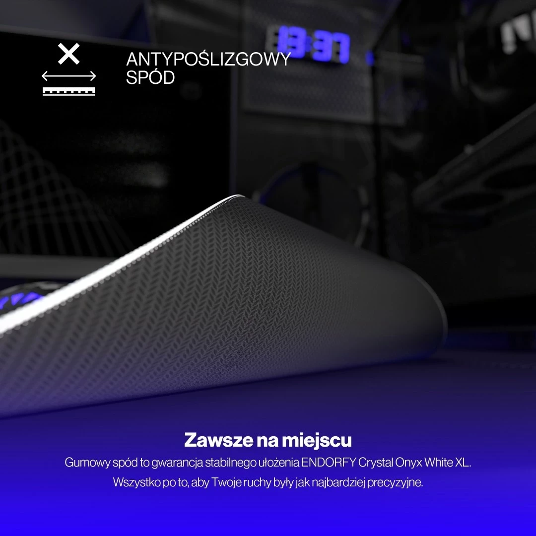 Velik bel podložek za miško Endorfy Crystal Onyx XL