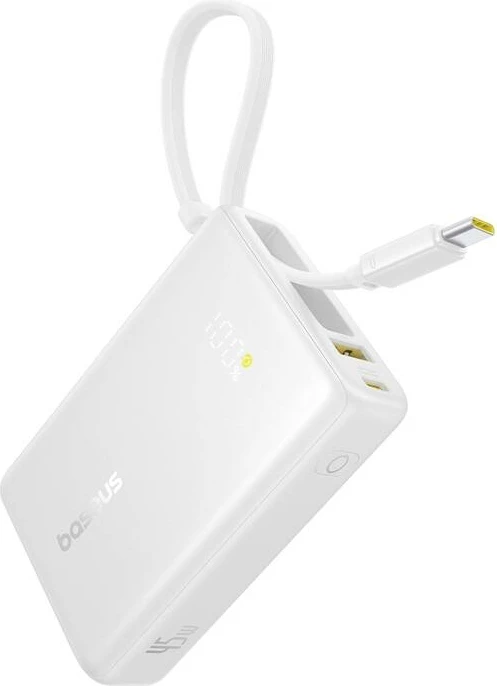 Powerbank 10000 mAh 45W z digitalnim zaslonom, Baseus PicoGo P10076803213-00, bel