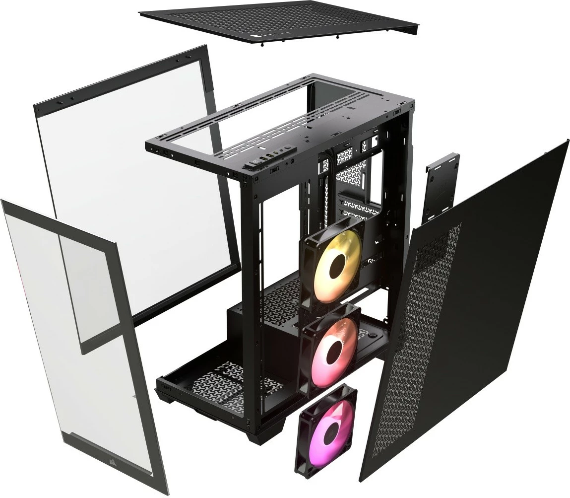 Ohišje Corsair 3500X iCUE LINK RGB TG, Midi Tower, črno