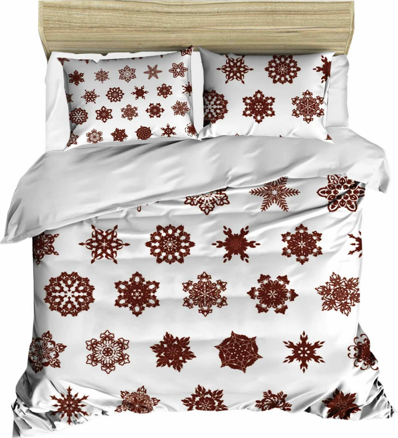 Prevleka za odejo King, L'essentiel, rjava in bela, 240 x 220 cm, 2 vzglavnika 50 x 80 cm