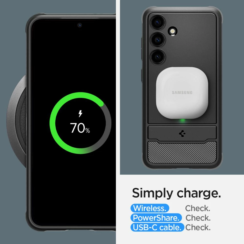 Ovitek Spigen Rugged Armor za Samsung Galaxy S24, mat črn