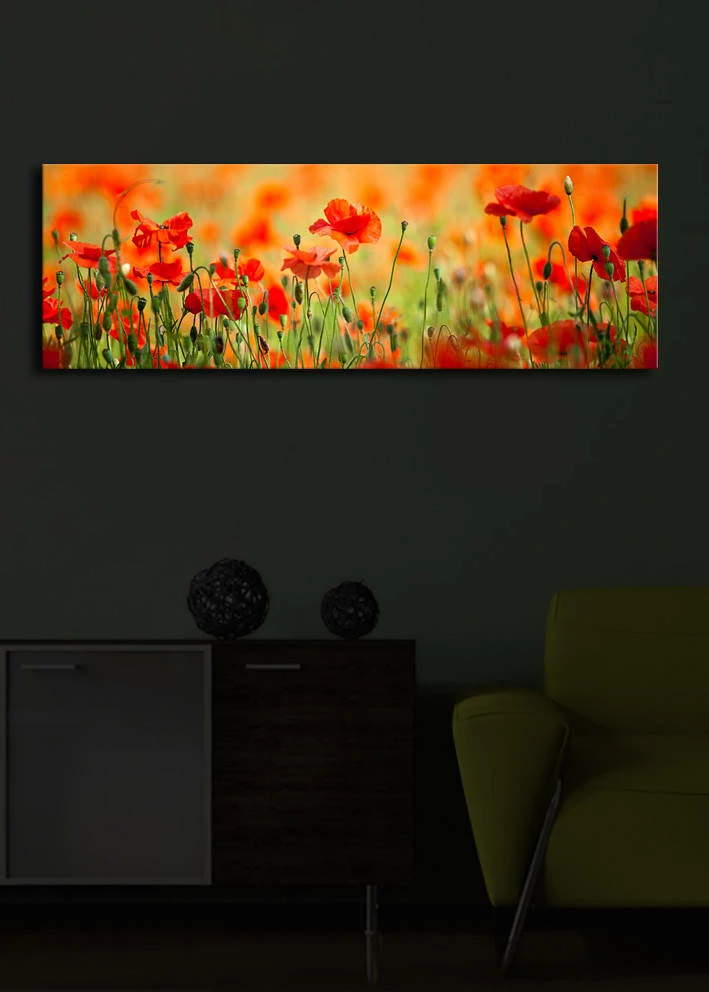Dekorativna slika na platnu z LED osvetlitvijo, večbarvna, Wallity 3090İACT-13, 30x90 cm