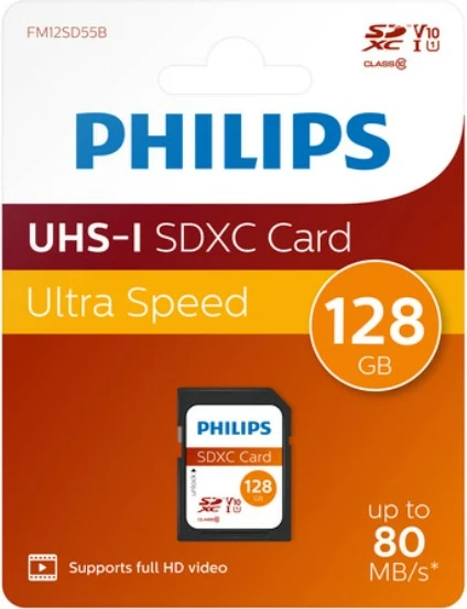 Kartica za pomnilnik 128GB SDXC, Class 10 UHS‑I U1 Philips