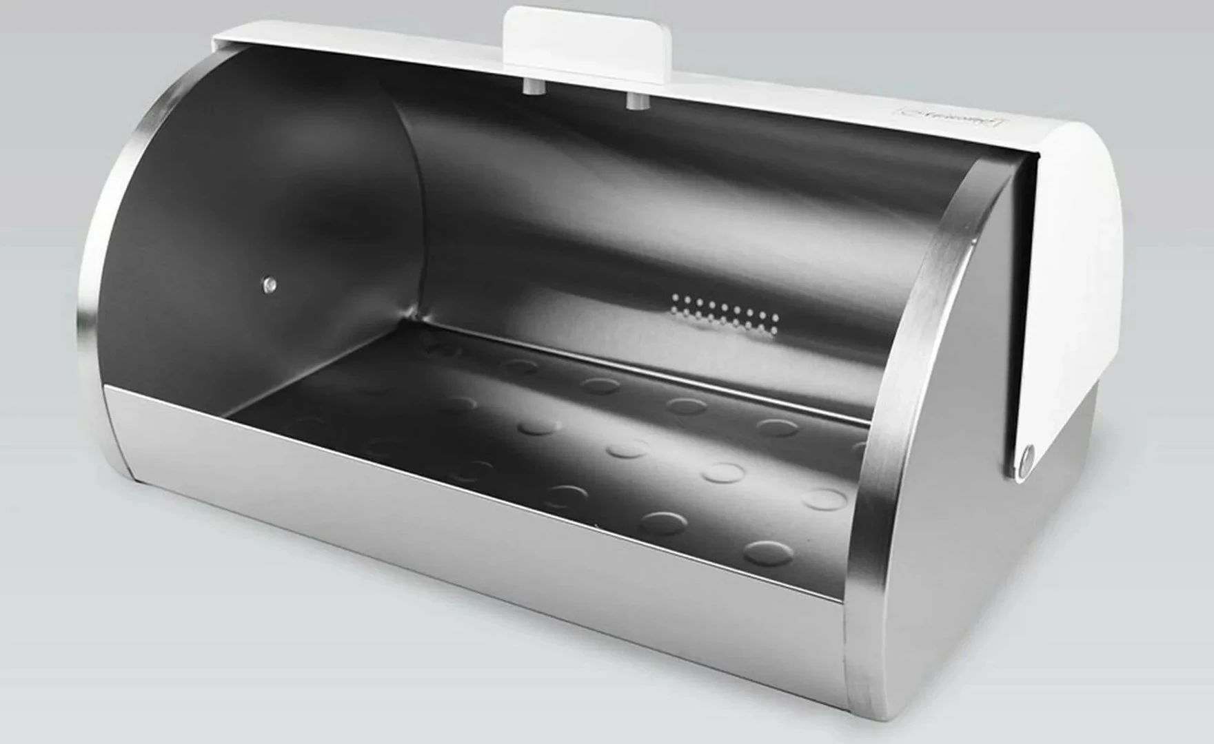 Kovinska škatla za kruh Maestro MR-1676, inox, cilindrična, bela