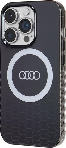 Zaščitni ovitek z velikim logotipom Audi MagSafe za iPhone 14 Pro, črn