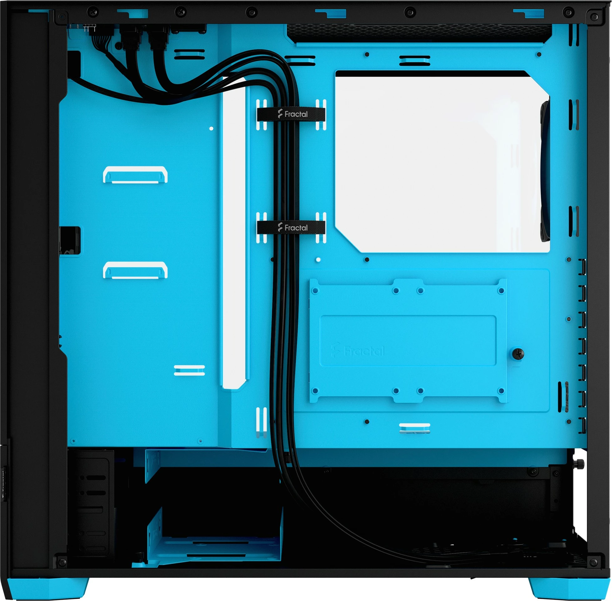 Ohišje Fractal Design Pop Air RGB Cyan Core TG Clear Tint, mid-tower, RGB, kaljeno steklo, črno/cijan