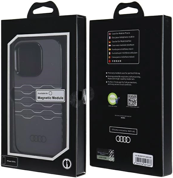 Zaščitni ovitek MagSafe Audi IML za iPhone 15 Pro, črn