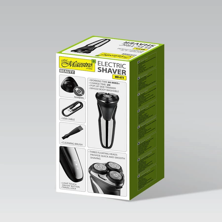 Električna britvica Maestro MR-673, USB, črna