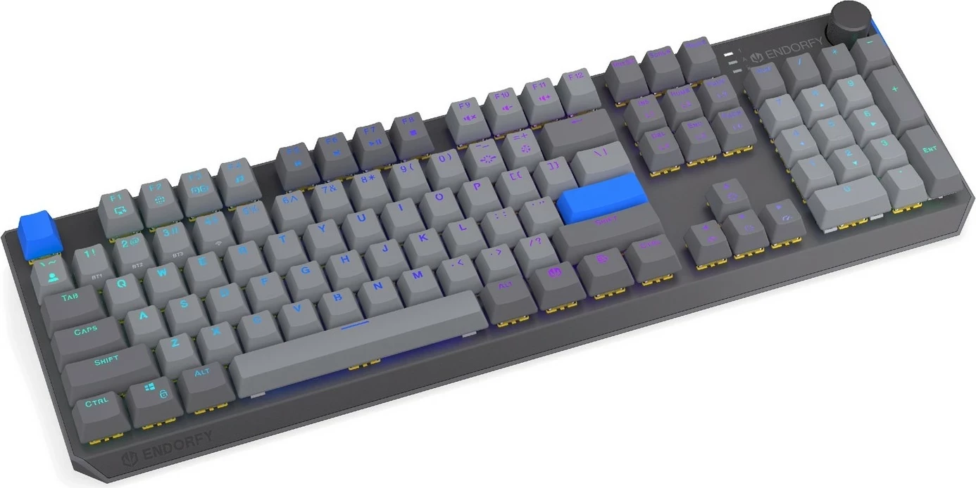 Mehanska brezžična tipkovnica, RGB, polna velikost (104 tipke), hot-swap, siva Endorfy Thock V2