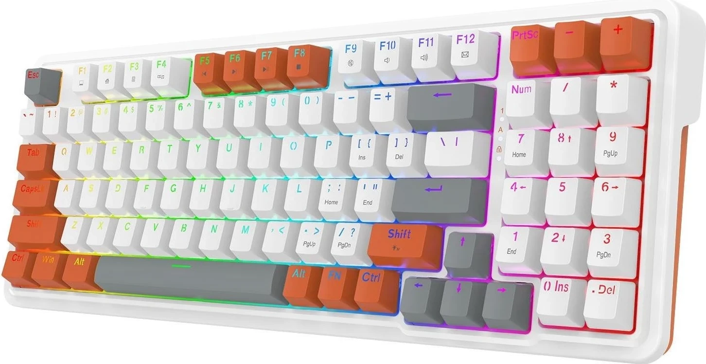 Mehanska tipkovnica RGB, belo-oranžna Redragon K664WOG-RGB Gloria