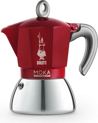 Kafetiera za indukcijo Bialetti Moka Induktion 0,28 L, 6 skodelic, rdeča