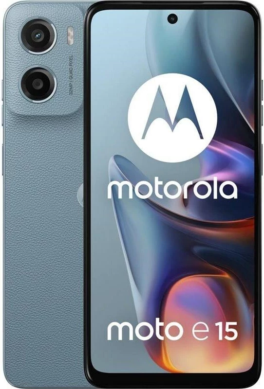 Telefon, 6,67" Motorola Moto e15, Android 14 Edition Go, 4G, Dual SIM, 2 GB RAM, 64 GB, Misty Blue