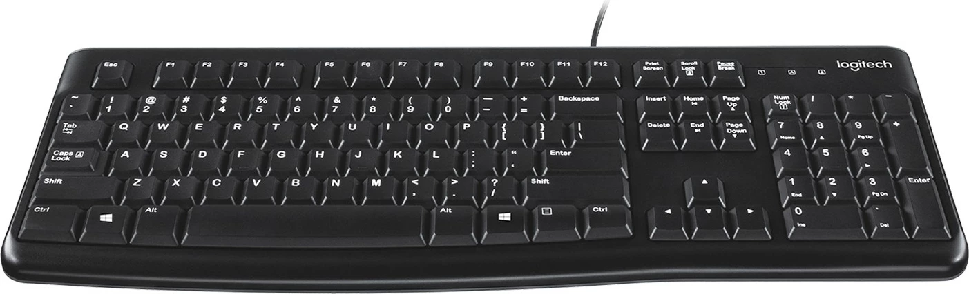 Tastatura Logitech K120 za poslovno rabo, žična, USB, QWERTY, črna