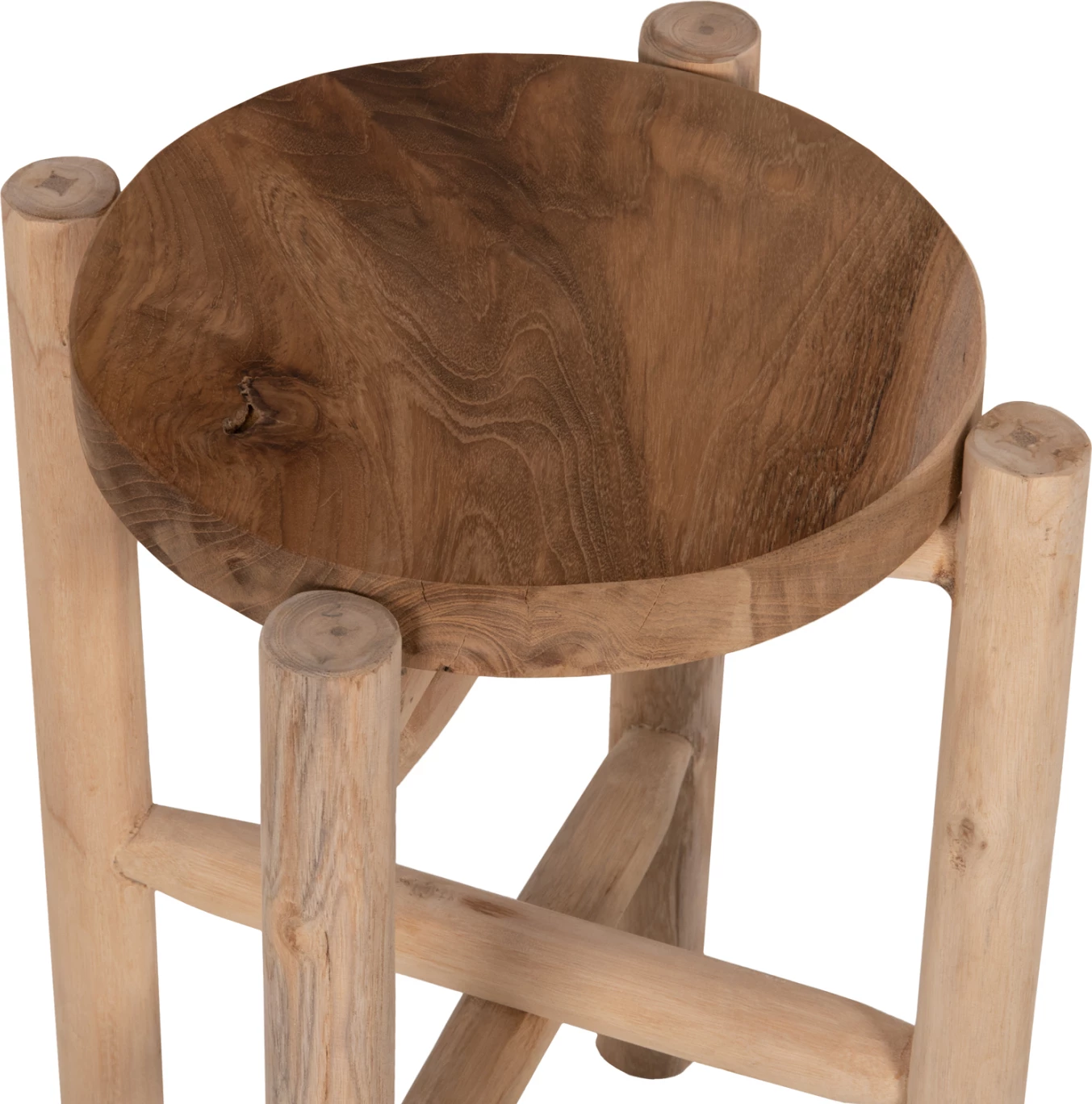 Cvetlični podstavek FH7935 iz tikovine v naravni barvi Φ30x75,5Hcm