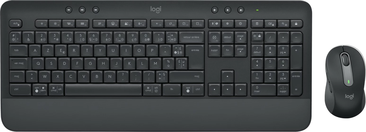 Tastatura in miška Logitech Signature MK650 Combo, brezžična, Bluetooth, membranska, AZERTY, grafit