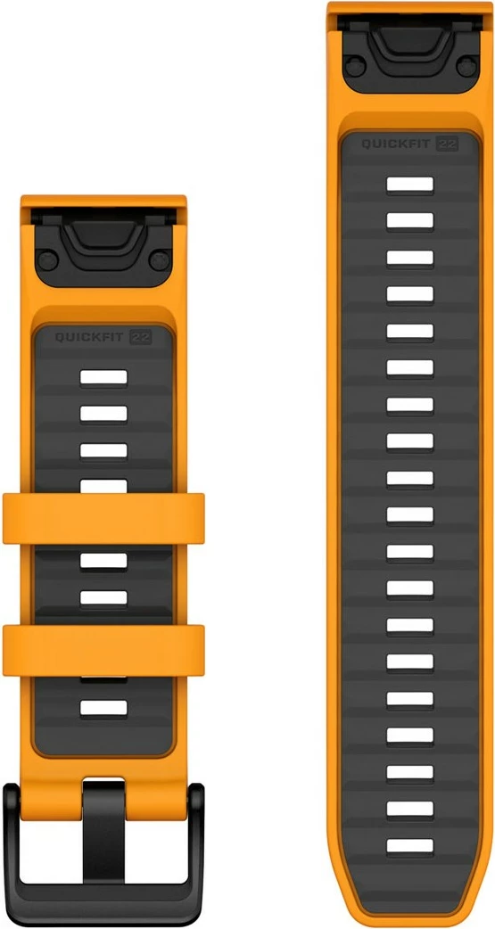 Silikonski pašček za Garmin QuickFit, 22 mm, grafit/oranžen