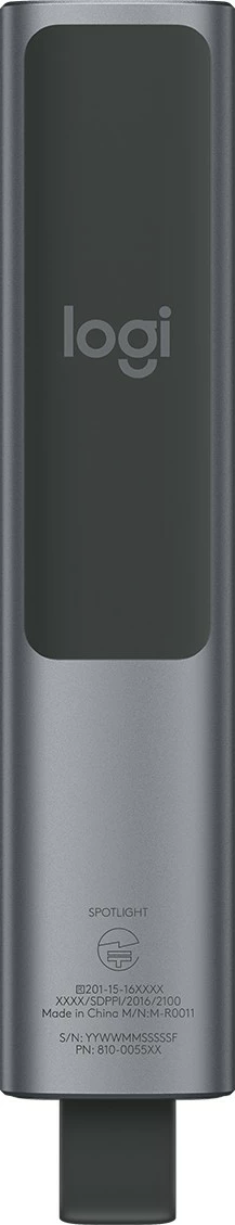 Daljinski upravljalnik za predstavitve Spotlight Logitech, Bluetooth/RF, USB, 30 m, siv