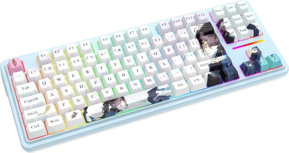 Mehanska tipkovnica 80% (TKL), RGB, brezžična/žična, modra Redragon Antonium PRO K728AK-RGB-PRO