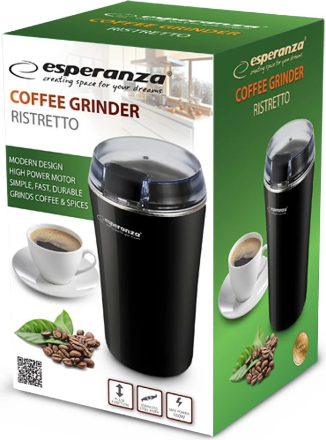 Mlinček za kavo Esperanza EKC008K, 160 W, črn