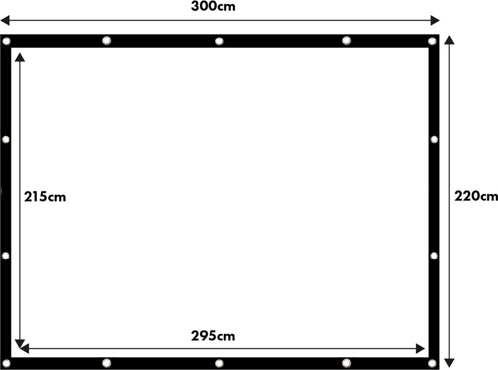 Projekcijski zaslon 150 in (300x220 cm), razmerje 4:3, poliester, z zategovalnimi sponkami — Maclean MC-168