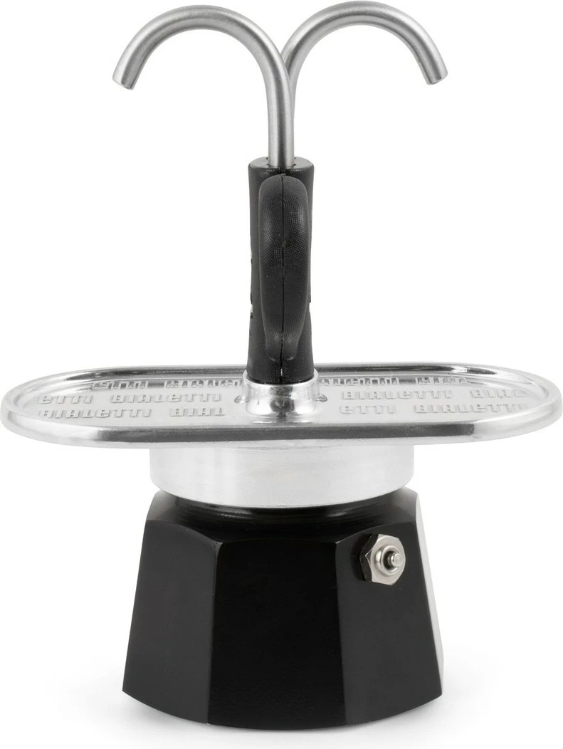 Moka vrč Bialetti MINI EXPRESS 2TZ, 2 skodelici, aluminij, črn