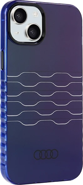 Ovitek z motivom in logotipom Audi IML, MagSafe za iPhone 15 Plus / 14 Plus, modra