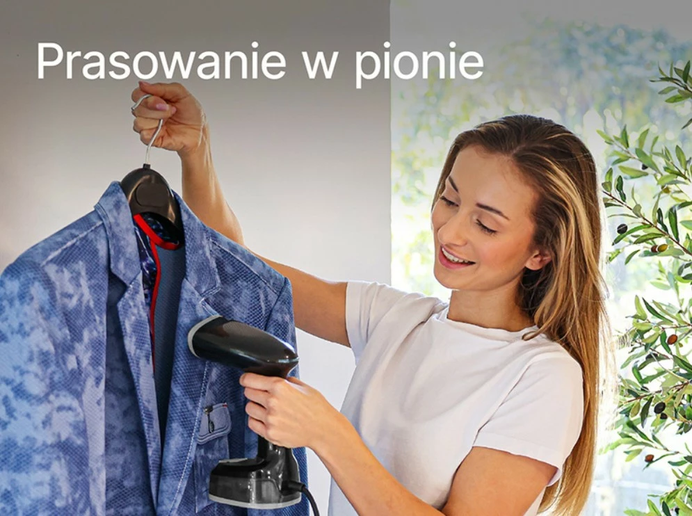 Parni likalnik Lafe EasySteam LAFZEL47580, 1600 W, izhod pare 15–25 g/min, rezervoar 140 ml, zložljiv ročaj, črn