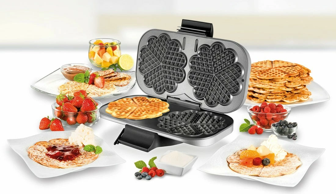Vafeljnik, UNOLD 48241, kovinski, 2 vaflja, nastavljiv termostat, črn