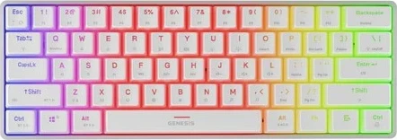 Mehančna tipkovnica, Genesis Thor 660 G2, RGB, Gateron Brown, bela